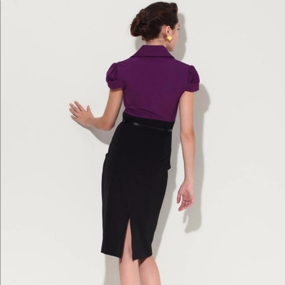 Black Halo Jacket Jackie Sheath Midi Dress Purple - Picture 3 of 8